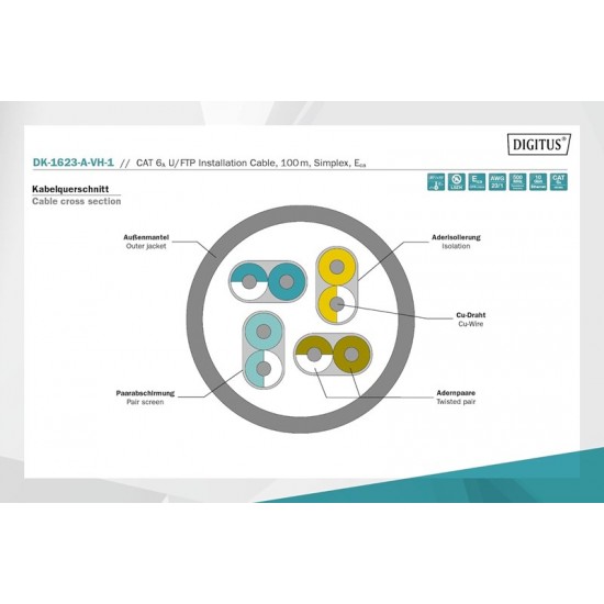 Digitus Cat6A Mavi FTP Data Kablosu (500m)