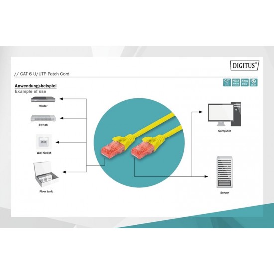 Digitus Patch Kablo Cat6 Sarı (3m)