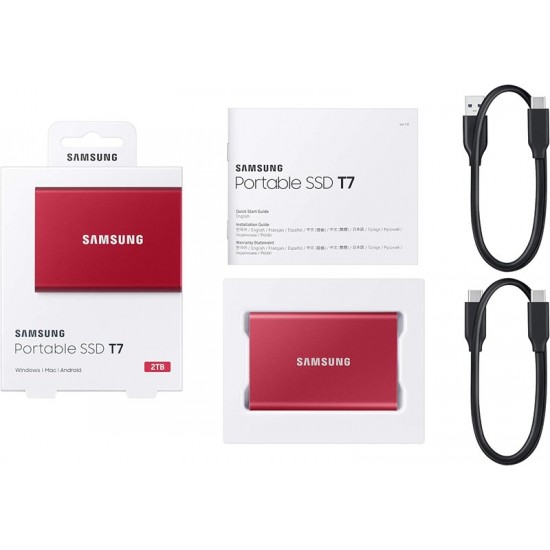 Samsung T7 1TB Usb 3.2 Gen 2 Type-C Kırmızı