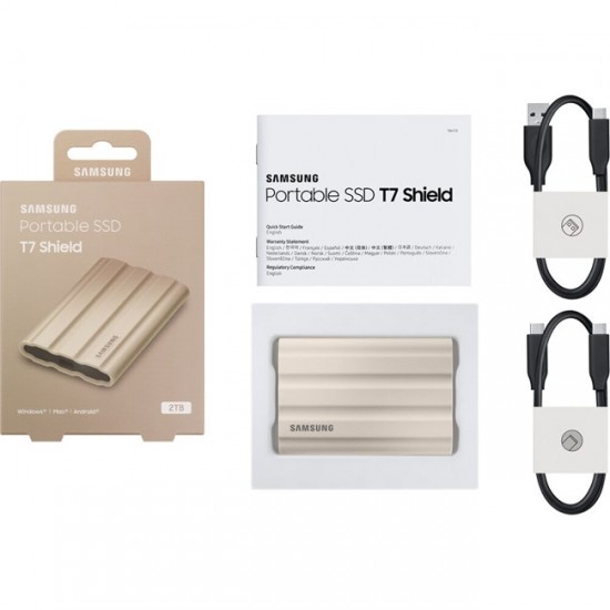 Samsung T7 2TB Usb 3.2 Gen 2 Type-C Bej Shield Samsung T7 2TB Usb 3.2 Gen 2 Type-C Bej Shield