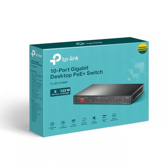 TP-Link TL-SG1210MP 10 Port GBit 8 Port PoE Switch TP-Link TL-SG1210MP 10 Port GBit 8 Port PoE Switch