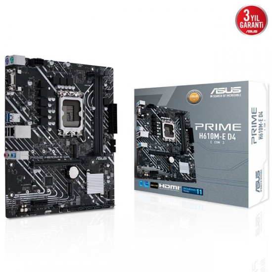 Asus Prime H610M-E D4 Csm 1700P Vga Hdmi Dp