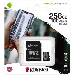 Kingston 256GB Micro SD Canvas 100MB SDCS2/256GB