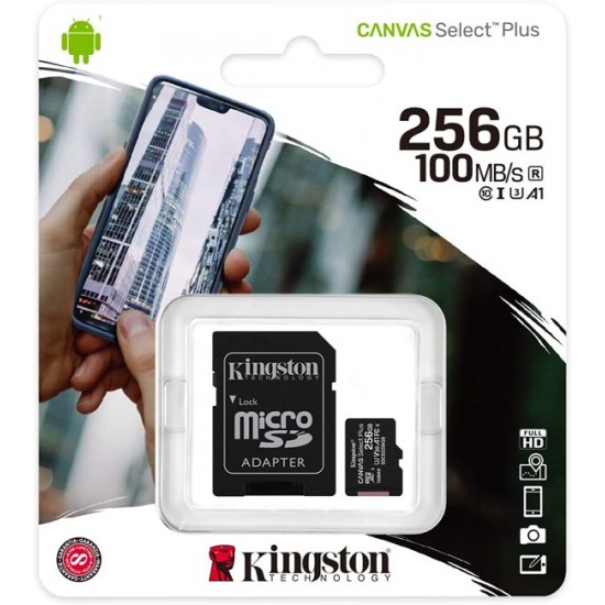 Kingston 256GB Micro SD Canvas 100MB SDCS2/256GB