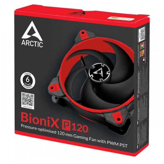 Arctic BioniX P120 12 cm Kırmızı Siyah Kasa Fanı