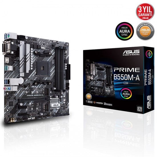 Asus Prime B550M-A/Csm AM4 Ryzen D4 Vga Dvi Hdmi