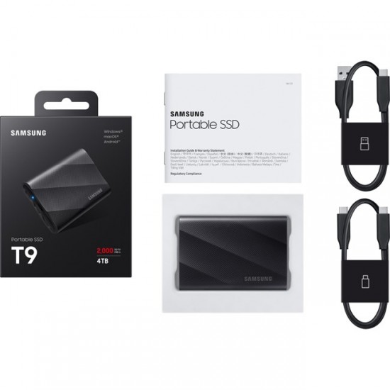 Samsung T9 4TB Usb 3.2 Gen 2x2 Type-C Siyah