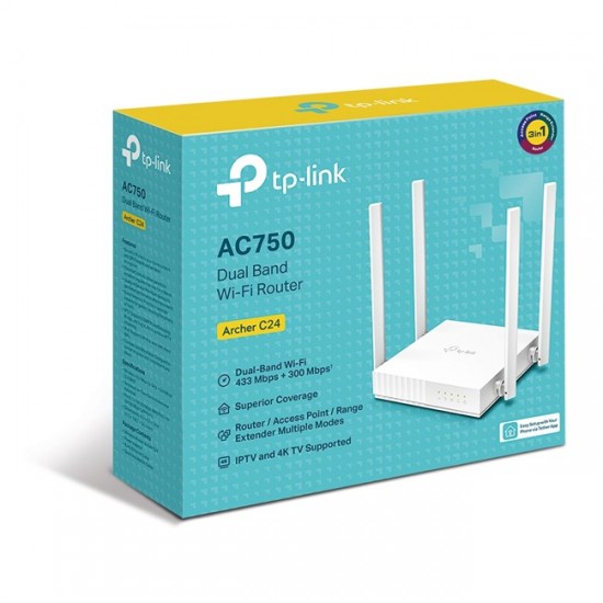 Tp-Link Archer C24 750Mbps Dualband Wi-Fi Router